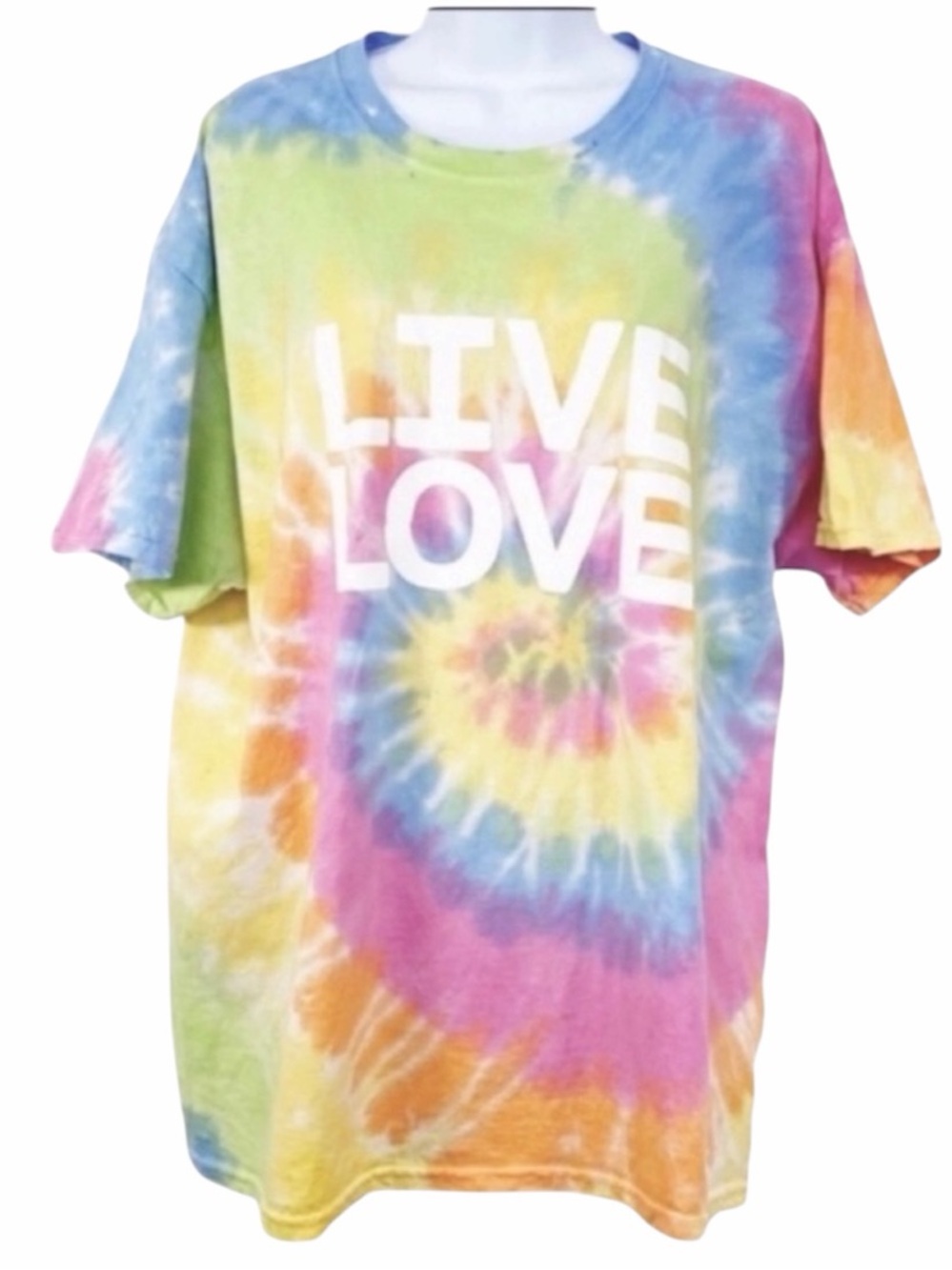 Tie dye LIVE LOVE T-shirt top XL